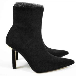 Good American‎ Black Ankle Boots Pointed Toe Stiletto Heeled Ankle Booties